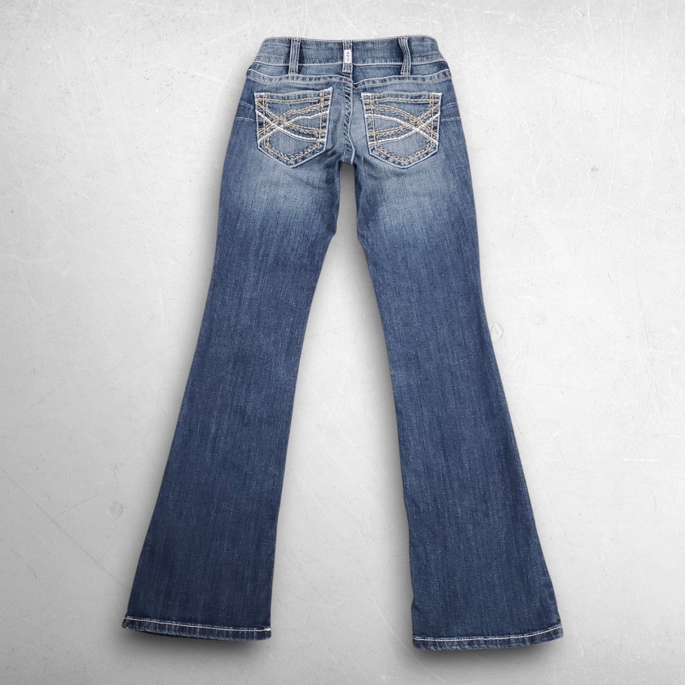 Ariat REAL Entwined Festival Boot Cut Jeans Women 26S Blue Western Cowgirl Boho - Picture 4 of 13